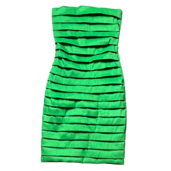Va Va Voom Green Strapless Layered Mini Dress L - Picture 1 of 3